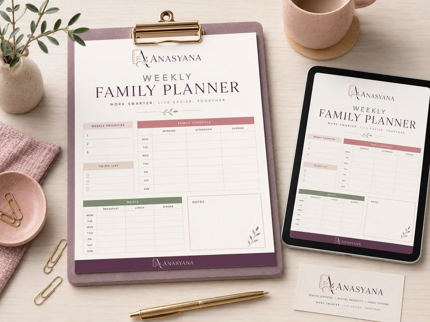 Weekly Family Planner Anasyana
