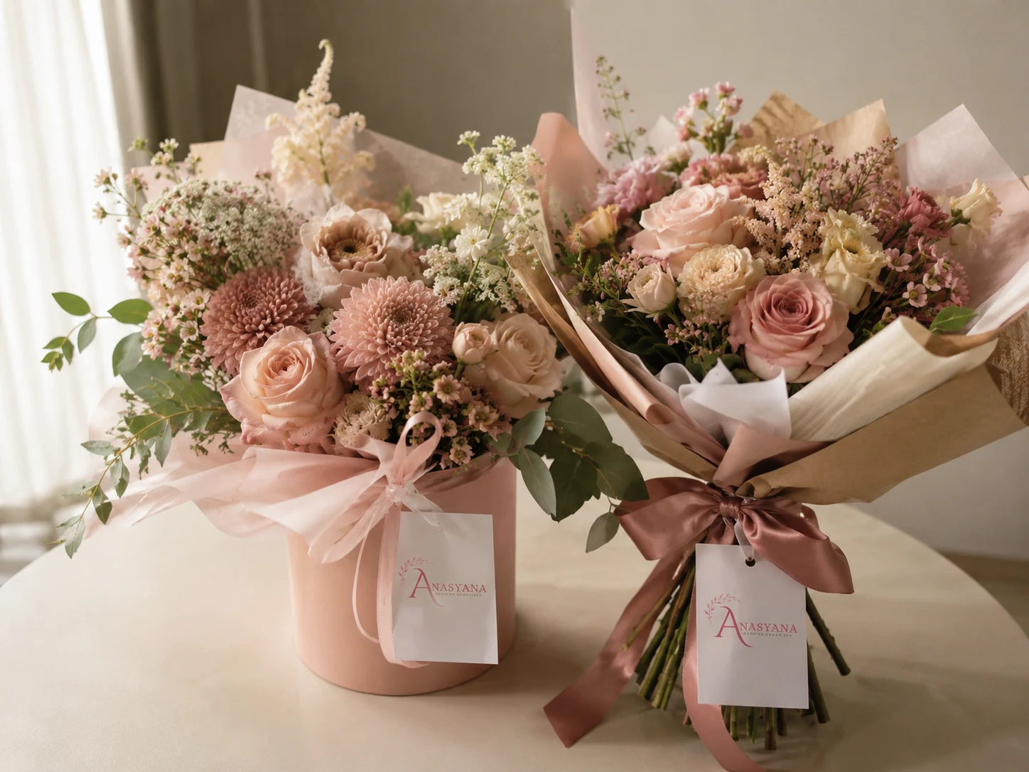Gambar untuk Bucket Bunga Anasyana sebagai hadiah hand bouquet dan add-on acara